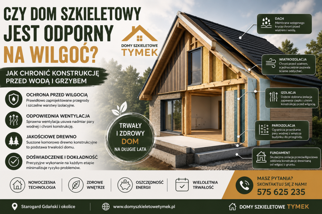 Ochrona domu szkieletowego przed wilgocią – realizacja firmy Tymek